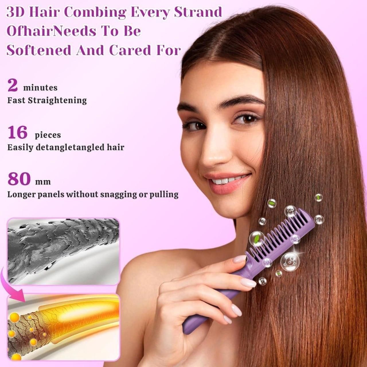 Portable Cordless Mini Hair Straightener & Hot Comb — Rechargeable, Travel-Friendly, Adjustable Heat Style