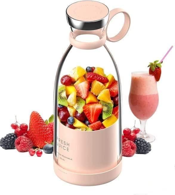 Portable Electric Mini Juicer Bottle — Wireless Personal Blender for Smoothies & Shakes (4-Blade Power)